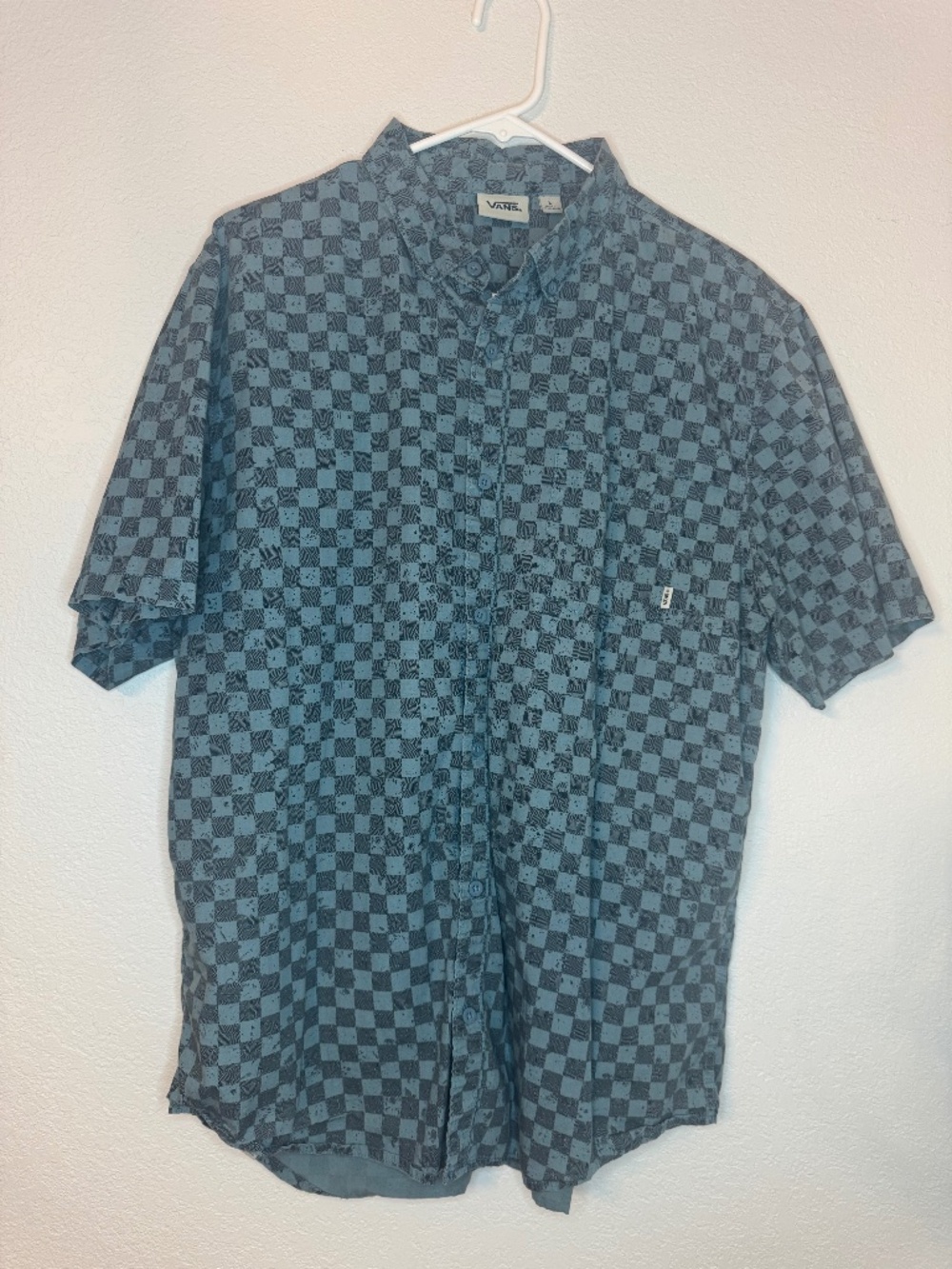 Vans Off The Wall Checkerboard Short Sleeve Button Up Mens L